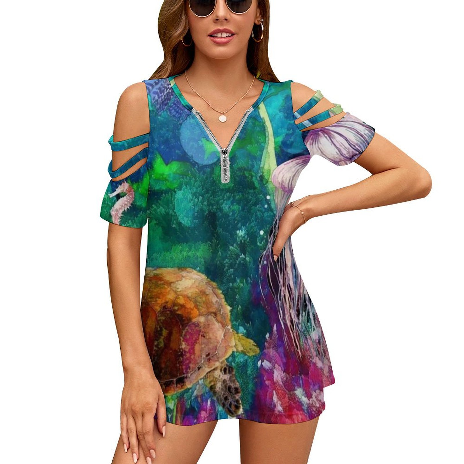 Women'S Accessories Australia - T-shirt Tortues sur le Récif pour