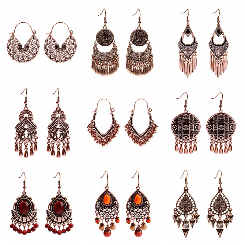 Women Accessories India - Boucles d'Oreilles Vintage Boho pour Femme,