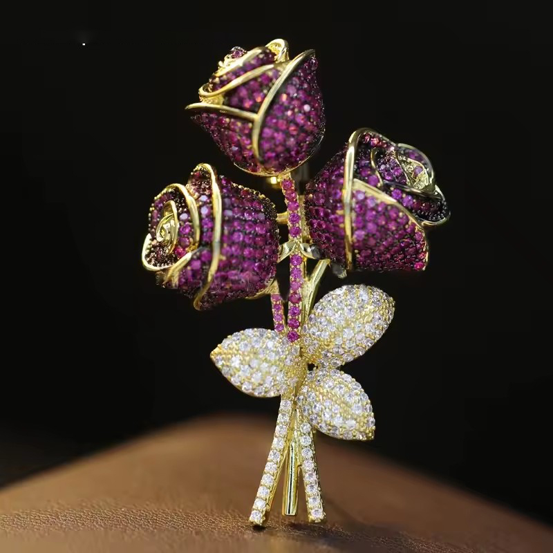 Women Accessories Bouquet - OKILY luxe artificiel rouge corindon Rose