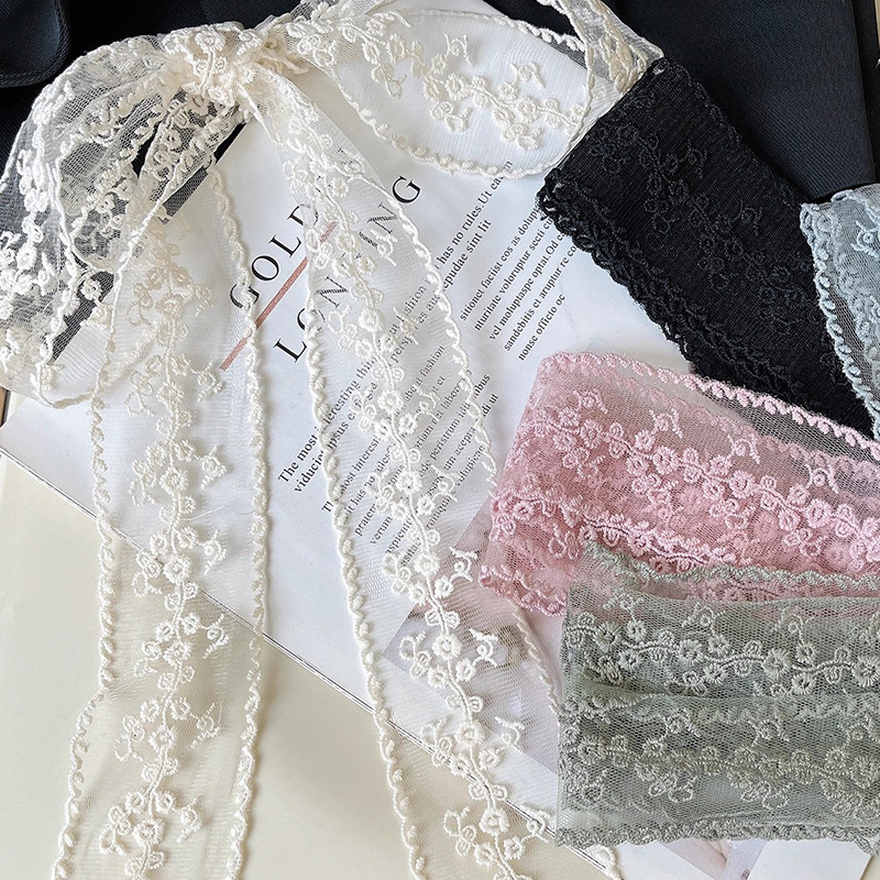 Women Accessories Bouquet - Ruban en dentelle brodée florale de
