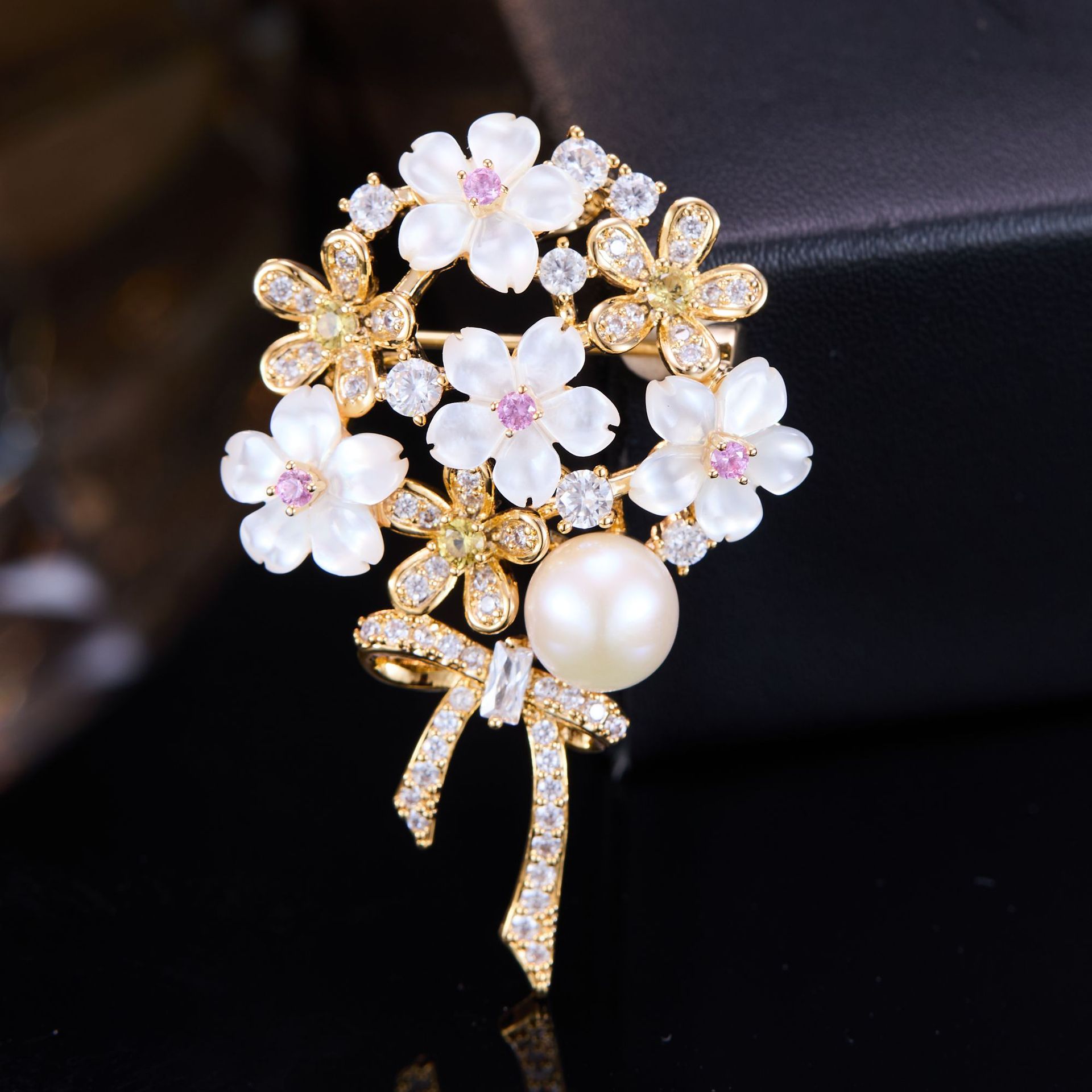 Women Accessories Bouquet - Broche Fleur Coquillage pour Femme, Bouquet