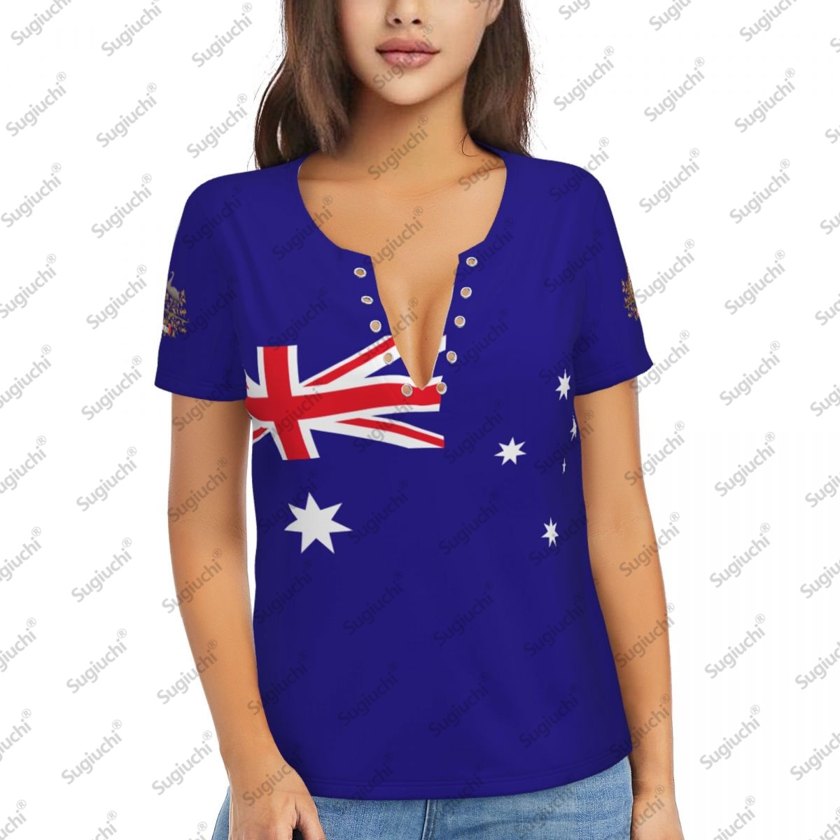 Women'S Accessories Australia - 2025 Australie drapeau Sexy col en