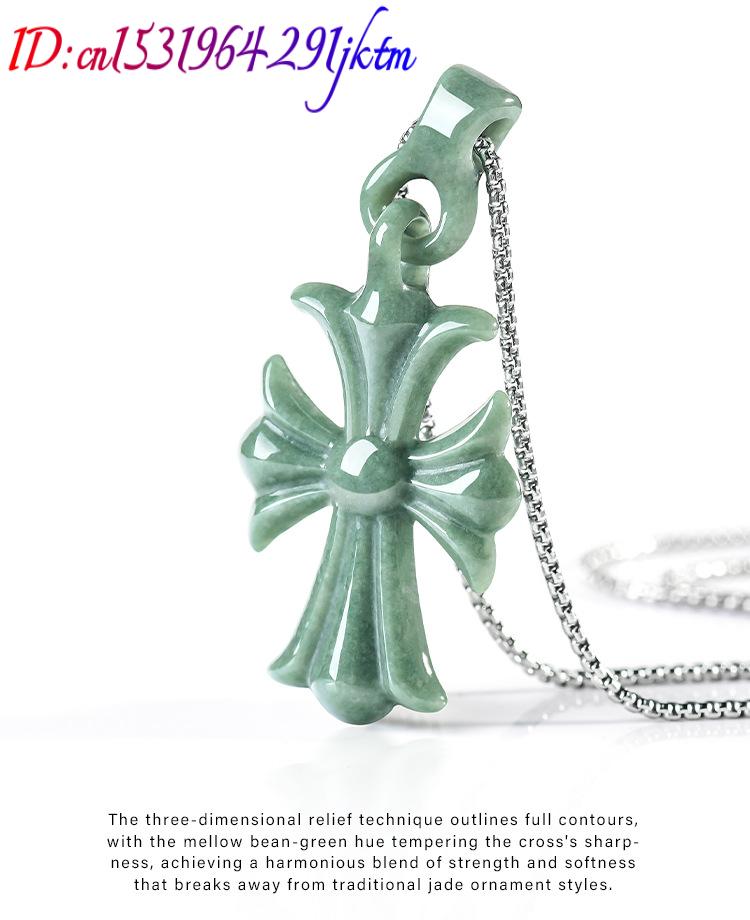 Collier pendentif croix en jad - Women Accessories Gift avis et prix