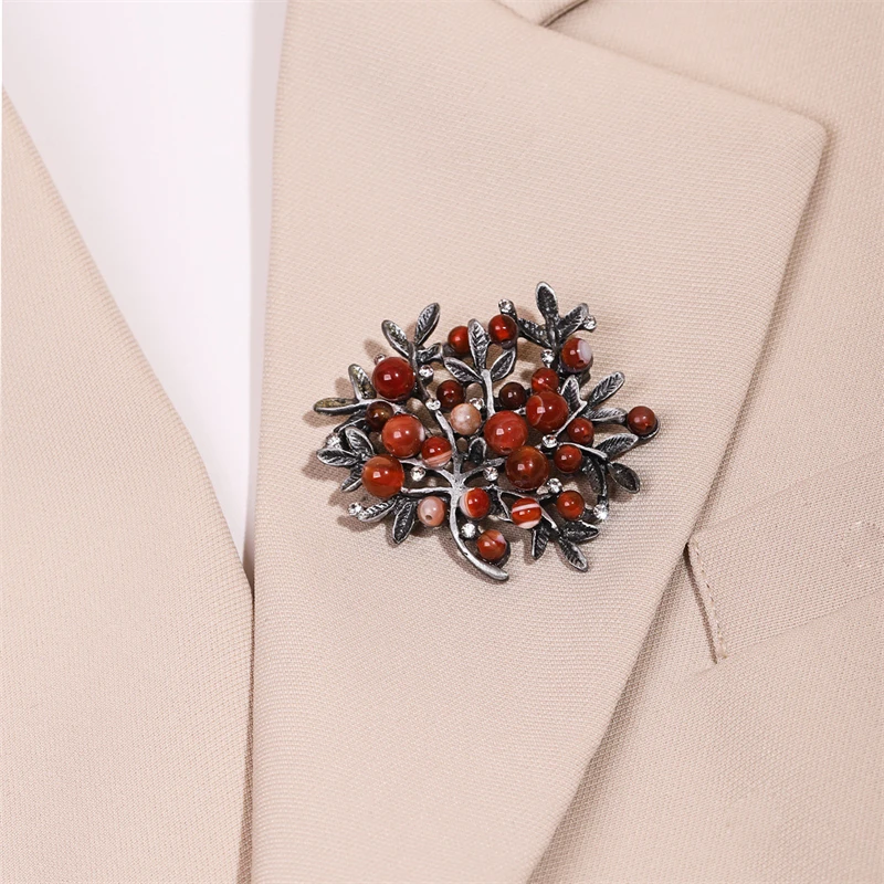 Broche d'Arbres en Strass Roug - Women Accessories Bouquet avis et prix