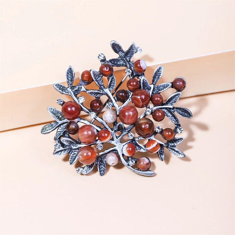 Broche d'Arbres en Strass Roug - Women Accessories Bouquet avis et prix