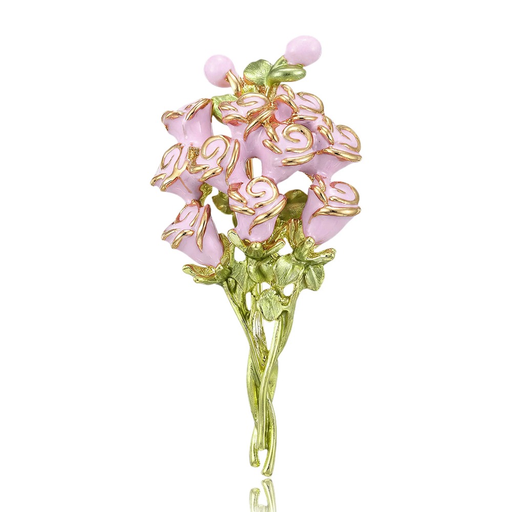 Broches en émail rose en forme - Women Accessories Bouquet avis et prix