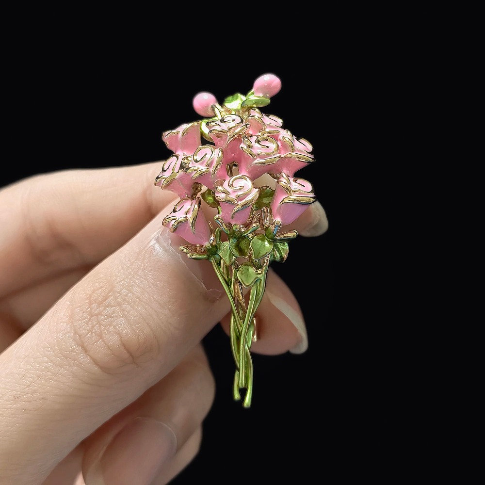 Broches en émail rose en forme - Women Accessories Bouquet avis et prix